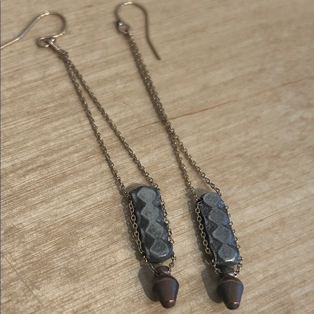 Elegant Black and Silver Dangle Earrings